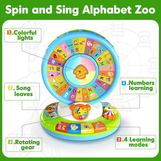 Interactive Alphabet Spin and Sing Ferris Wheel Learning Toy for Kids 0-4 Years