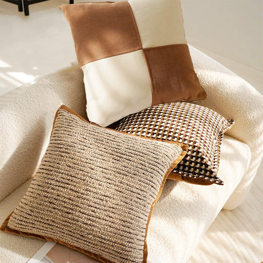 HKM-631251 Vintage French Style Cream Decorative Pillow Cover - 30x50cm & 45x45cm Options