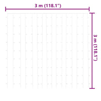 HKM-631251 Warm White LED Light Curtain 3x3 m with 300 Lights and 8 Effects for Holidays and Events