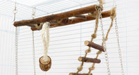 HKM-631379 Wooden Suspension Bridge Climbing Frame Toy for Pets - 27x8x23 cm