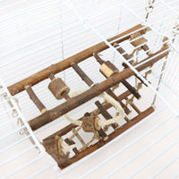 HKM-631379 Wooden Suspension Bridge Climbing Frame Toy for Pets - 27x8x23 cm