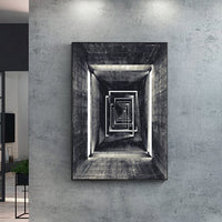 HKM-631443 Black and White Modern Architecture Canvas Art Print in Rectangle Shape