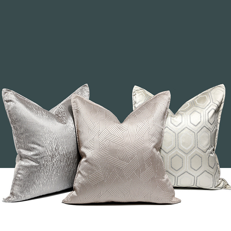 HKM-631507 Geometric Grey Cushion 45x45cm with Abstract Design and PP Cotton Filler