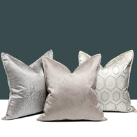 HKM-631507 Geometric Grey Cushion 45x45cm with Abstract Design and PP Cotton Filler