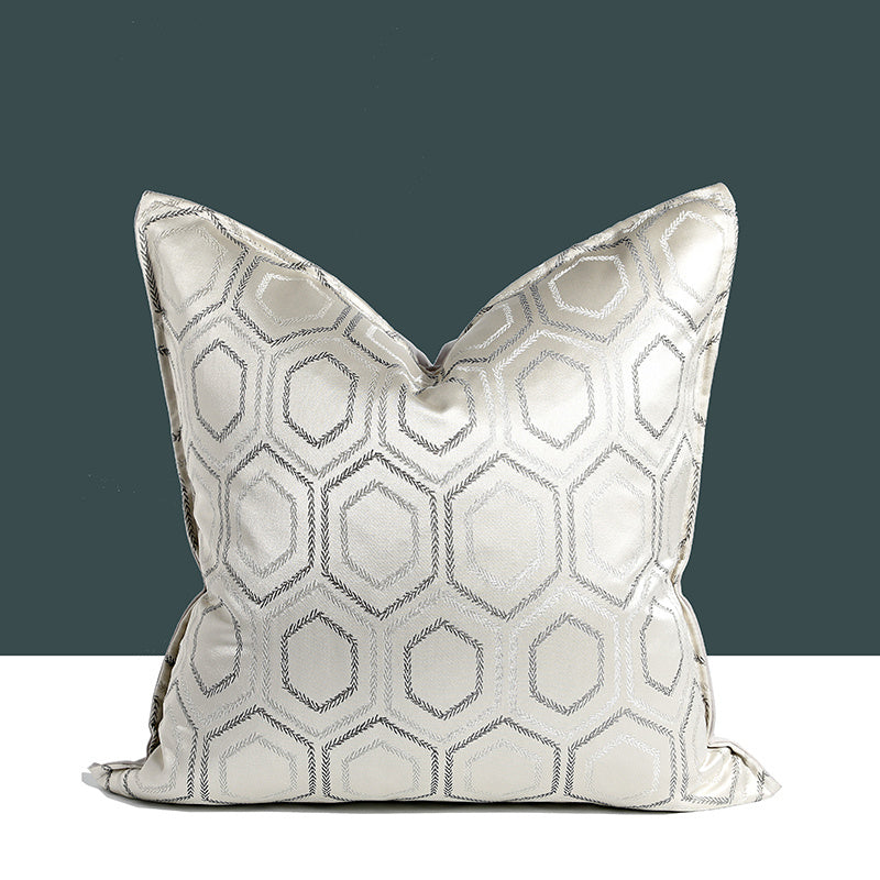 HKM-631507 Geometric Grey Cushion 45x45cm with Abstract Design and PP Cotton Filler