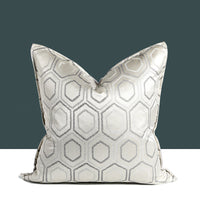 HKM-631507 Geometric Grey Cushion 45x45cm with Abstract Design and PP Cotton Filler