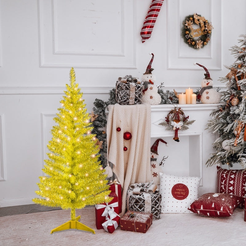 HKM-631571 4ft Golden Tree with 122 Tips and 50 UL Lights for Holiday Decor