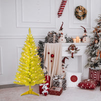 HKM-631571 4ft Golden Tree with 122 Tips and 50 UL Lights for Holiday Decor