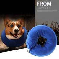HKM-631635 Inflatable Anti-Bite Collar for Pets – Recovery Cone for Dogs and Cats, Soft Plush Strap, Multiple Sizes