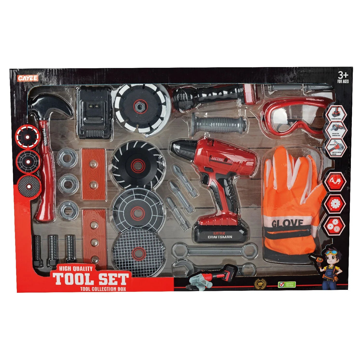 KTX-631699 Electric Drill Tool Set for Kids - Pretend Play Simulation Repair Tool Toys for Ages 3+