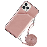 HKM-631699 Mobile Phone Case with Card Bag and Lanyard - Compatible with Various iPhone Models