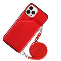 HKM-631699 Mobile Phone Case with Card Bag and Lanyard - Compatible with Various iPhone Models