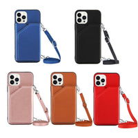 HKM-631699 Mobile Phone Case with Card Bag and Lanyard - Compatible with Various iPhone Models