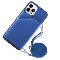 HKM-631699 Mobile Phone Case with Card Bag and Lanyard - Compatible with Various iPhone Models