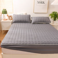HKM-631827 Brushed Quilted Bed Sheet Set with Floral Design and Pillowcase