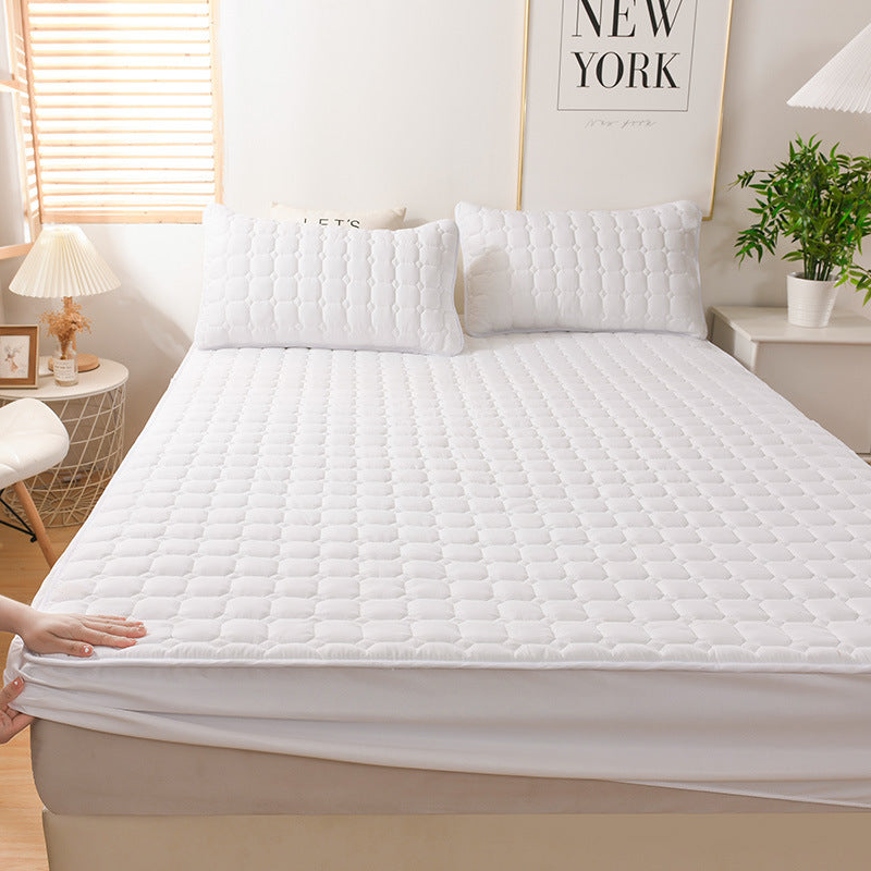 HKM-631827 Brushed Quilted Bed Sheet Set with Floral Design and Pillowcase