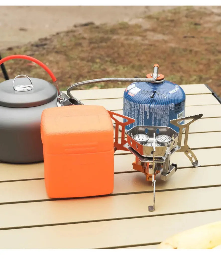 KTX-631955 Portable Folding Gas Stove with 3 Burners for Outdoor Camping and Picnic Use