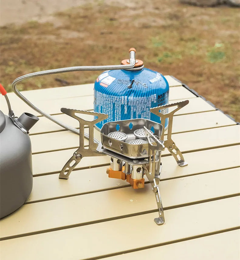 KTX-631955 Portable Folding Gas Stove with 3 Burners for Outdoor Camping and Picnic Use