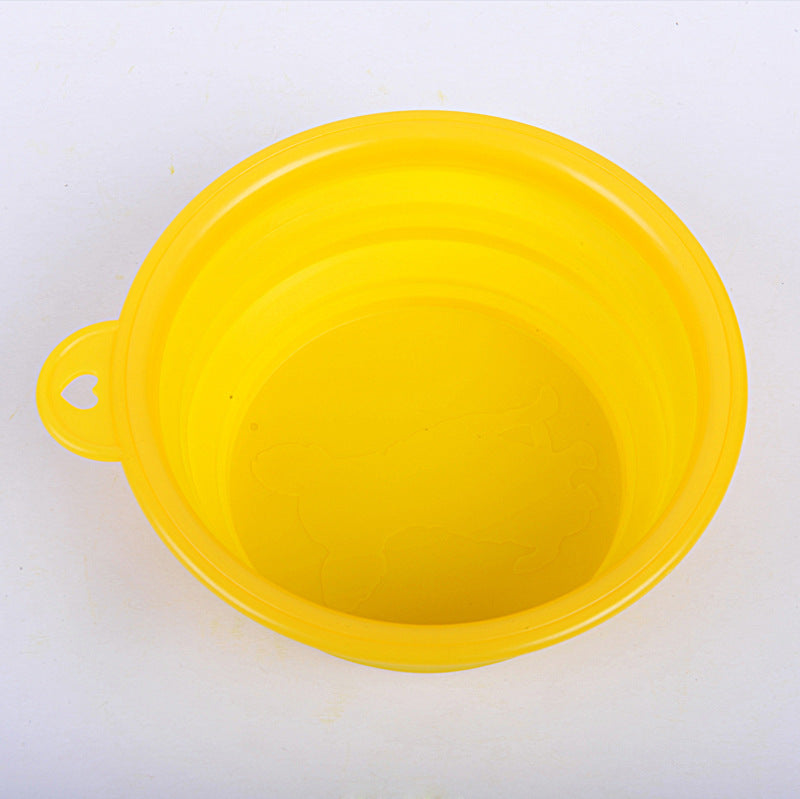 HKM-631955 Portable Pet Folding Bowl - Non-Toxic Food Grade Silica Gel, 13cm Diameter, Space-Saving Design, Multiple Colors Available