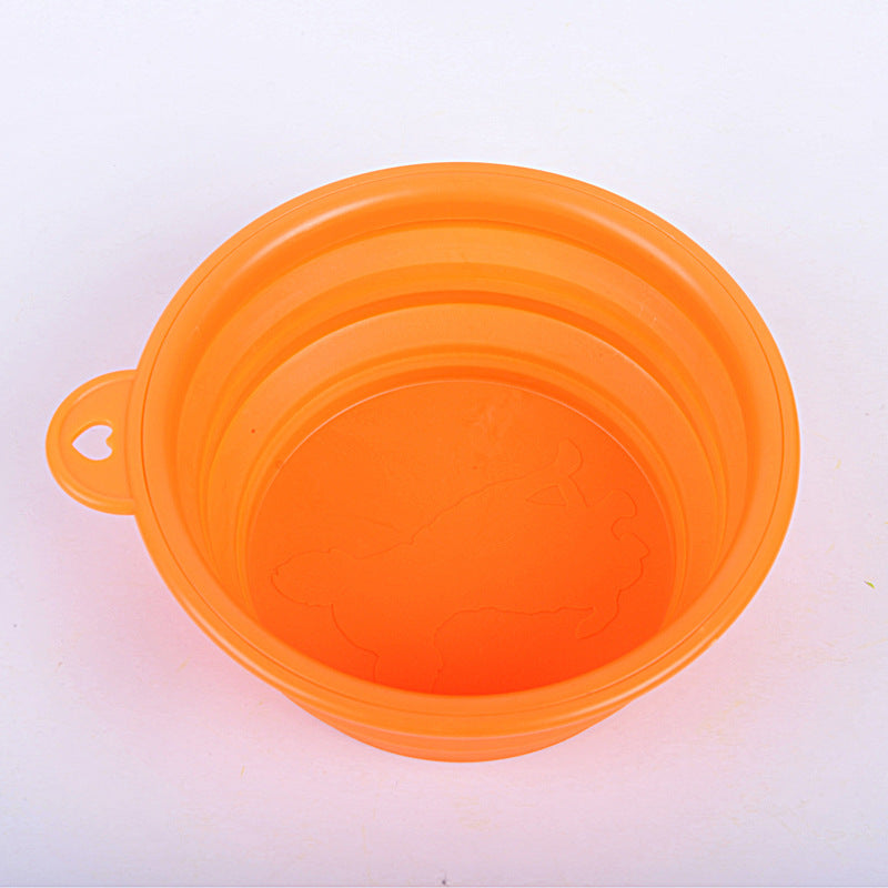 HKM-631955 Portable Pet Folding Bowl - Non-Toxic Food Grade Silica Gel, 13cm Diameter, Space-Saving Design, Multiple Colors Available