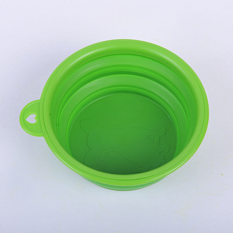 HKM-631955 Portable Pet Folding Bowl - Non-Toxic Food Grade Silica Gel, 13cm Diameter, Space-Saving Design, Multiple Colors Available