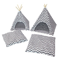HKM-631955 Removable & Washable Indian Dog Tent in Black and White Stripes - Small & Large Sizes Available