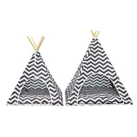 HKM-631955 Removable & Washable Indian Dog Tent in Black and White Stripes - Small & Large Sizes Available