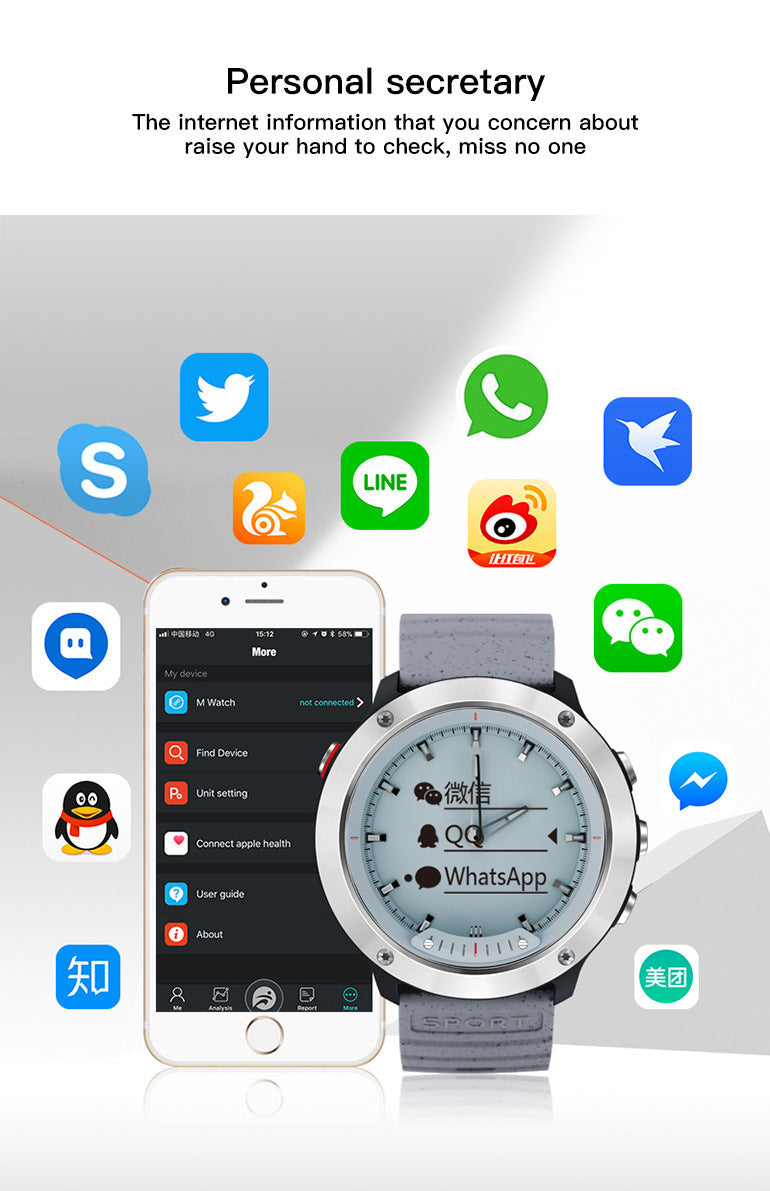 HKM-631955 Smart Watch with Transparent Screenless Design and Digital Display, Model M5, 1.2-inch, Health Monitoring and Step Counting