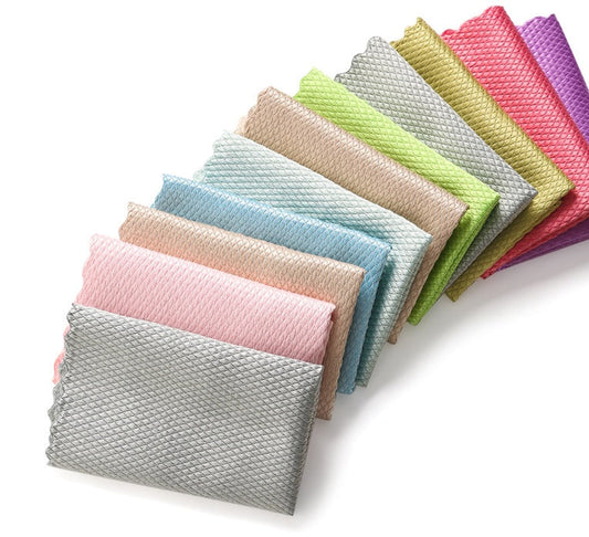 HKM-632019 Absorbent Microfiber Towel for Kitchen Cleaning - Random Colors, Plain Design, Ideal for Glass