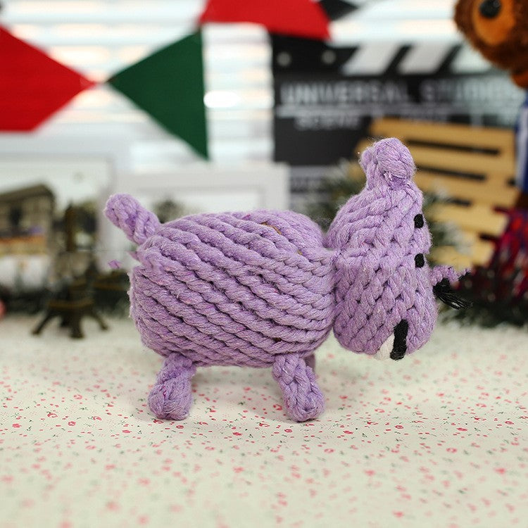 HKM-632083 Animal-Themed Cotton Rope Chew Toys for Dogs - Giraffe, Hippo, Elephant, Duck, Bear & More