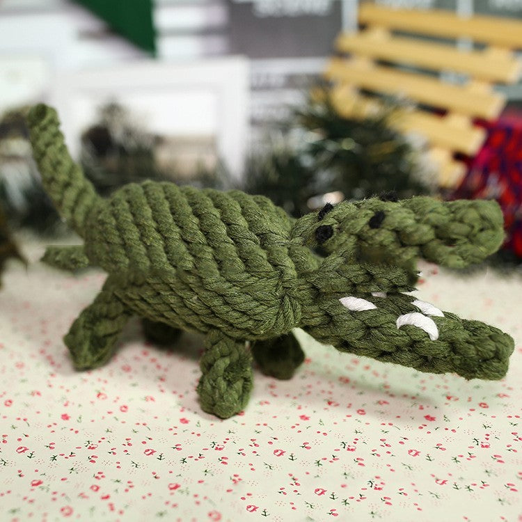 HKM-632083 Animal-Themed Cotton Rope Chew Toys for Dogs - Giraffe, Hippo, Elephant, Duck, Bear & More