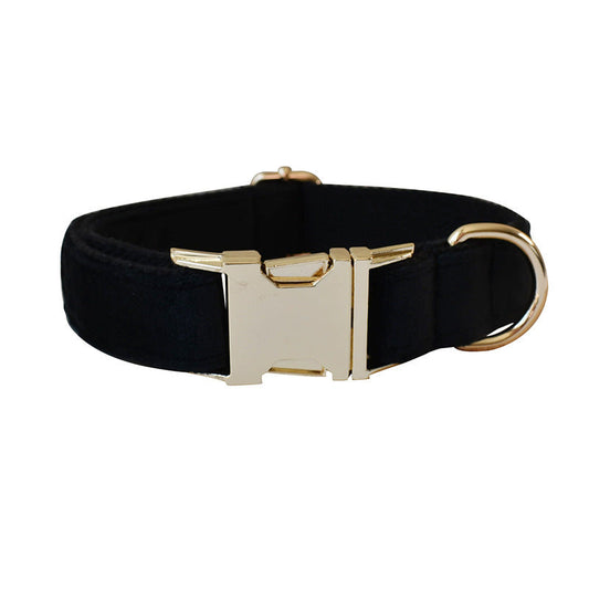 HKM-632147 Double Layer Microfiber Rose Gold Buckle Collar Leash