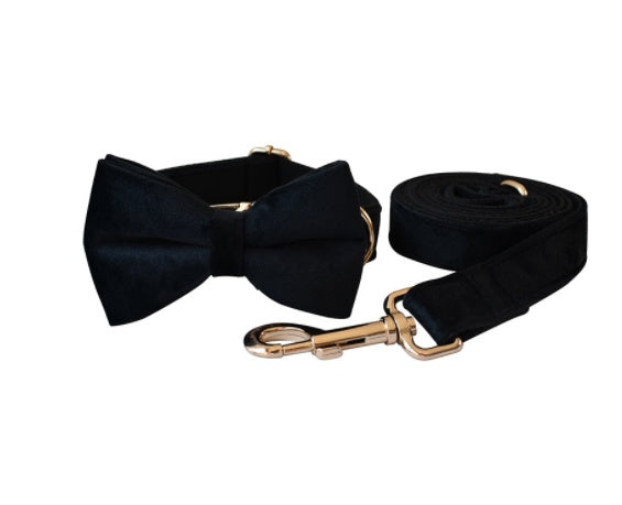 HKM-632147 Double Layer Microfiber Rose Gold Buckle Collar Leash