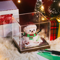 HKM-632211 Christmas Three-Dimensional Paper Carving Calendar with White Bear Design, 8cm x 8cm x 4.8cm, 175 Note Pages