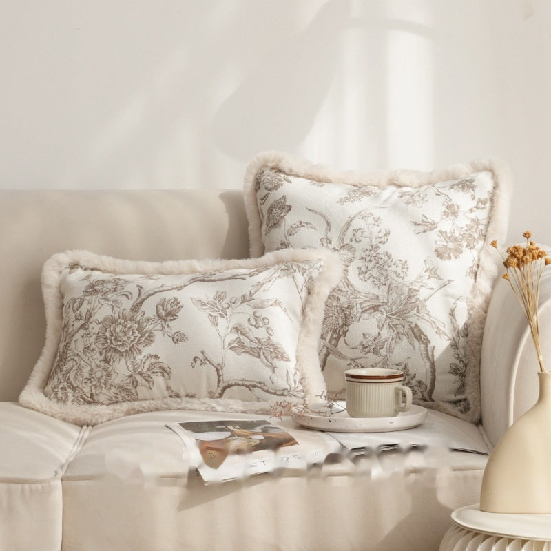 HKM-632403 Gentle Luxury Retro French Printed Plush Pillowcase - Multiple Styles Available
