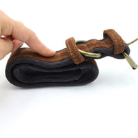 HKM-632467 Double Contrast Color Nubuck Leather Dog Collar with Brass Fittings