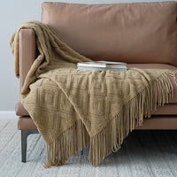 HKM-632595 Jacquard Knitted Acrylic Fiber Bed Runner for Sofa in Multiple Colors