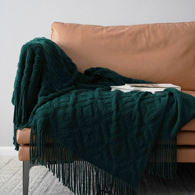 HKM-632595 Jacquard Knitted Acrylic Fiber Bed Runner for Sofa in Multiple Colors