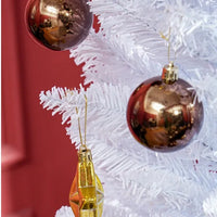 HKM-632723 8' White Artificial Pencil Christmas Tree with 618 Branch Tips and Plastic Stand