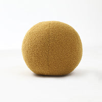 HKM-632723 Round Velvet Soft Ball Pillow for Cozy Home Décor - 30cm Plush Cushion in Dark Green, White, and Yellow
