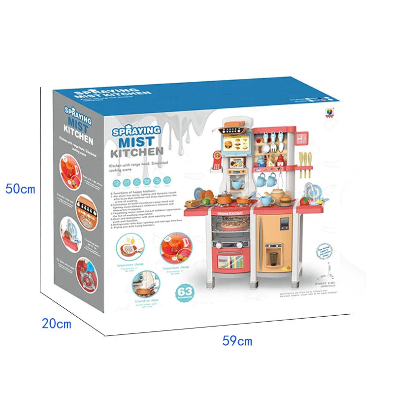 HKM-632851 Big Size Kitchen Play Toy Set for Kids - Water Spray Mist Pretend Play Toy for Ages 2 to 4