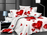 HKM-632915 3D Landscape Floral Quilt Set - 4 Piece Bedding Set with Polyester Fiber, Quilt 200x230 cm, Sheet 230x230 cm