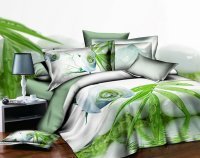 HKM-632915 3D Landscape Floral Quilt Set - 4 Piece Bedding Set with Polyester Fiber, Quilt 200x230 cm, Sheet 230x230 cm
