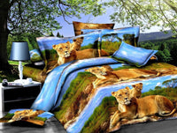 HKM-632915 3D Landscape Floral Quilt Set - 4 Piece Bedding Set with Polyester Fiber, Quilt 200x230 cm, Sheet 230x230 cm