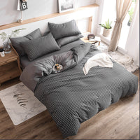 HKM-632915 Nordic-style Four-Piece Cotton Bedding Set with Geometric Patterns