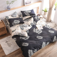 HKM-632915 Nordic-style Four-Piece Cotton Bedding Set with Geometric Patterns