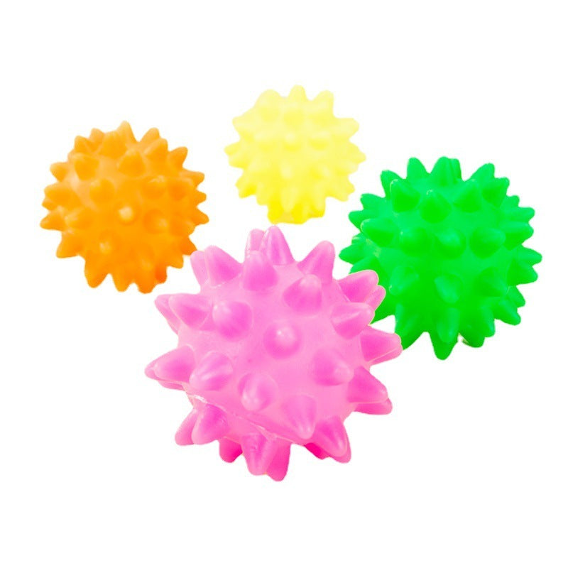 HKM-633043 Colorful Hollow Sounding Sea Urchin Toy Ball for Pet Training - Rubber, 6cm Diameter
