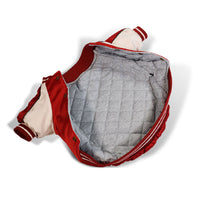 HKM-633171 Stylish Two-Legged Dog Jacket in Blue and Red Cotton for Comfort