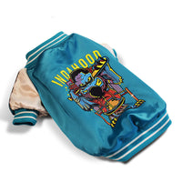 HKM-633171 Stylish Two-Legged Dog Jacket in Blue and Red Cotton for Comfort
