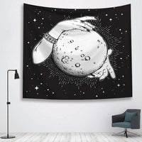 HKM-633299 Lunar Plush Decorative Tapestry - Peach Skin Mercerized Material, 100x75 cm, 150x130 cm, 200x100 cm, Machine Washable